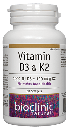 Vitamin D3 & K2 60 Softgels Bioclinic Naturals